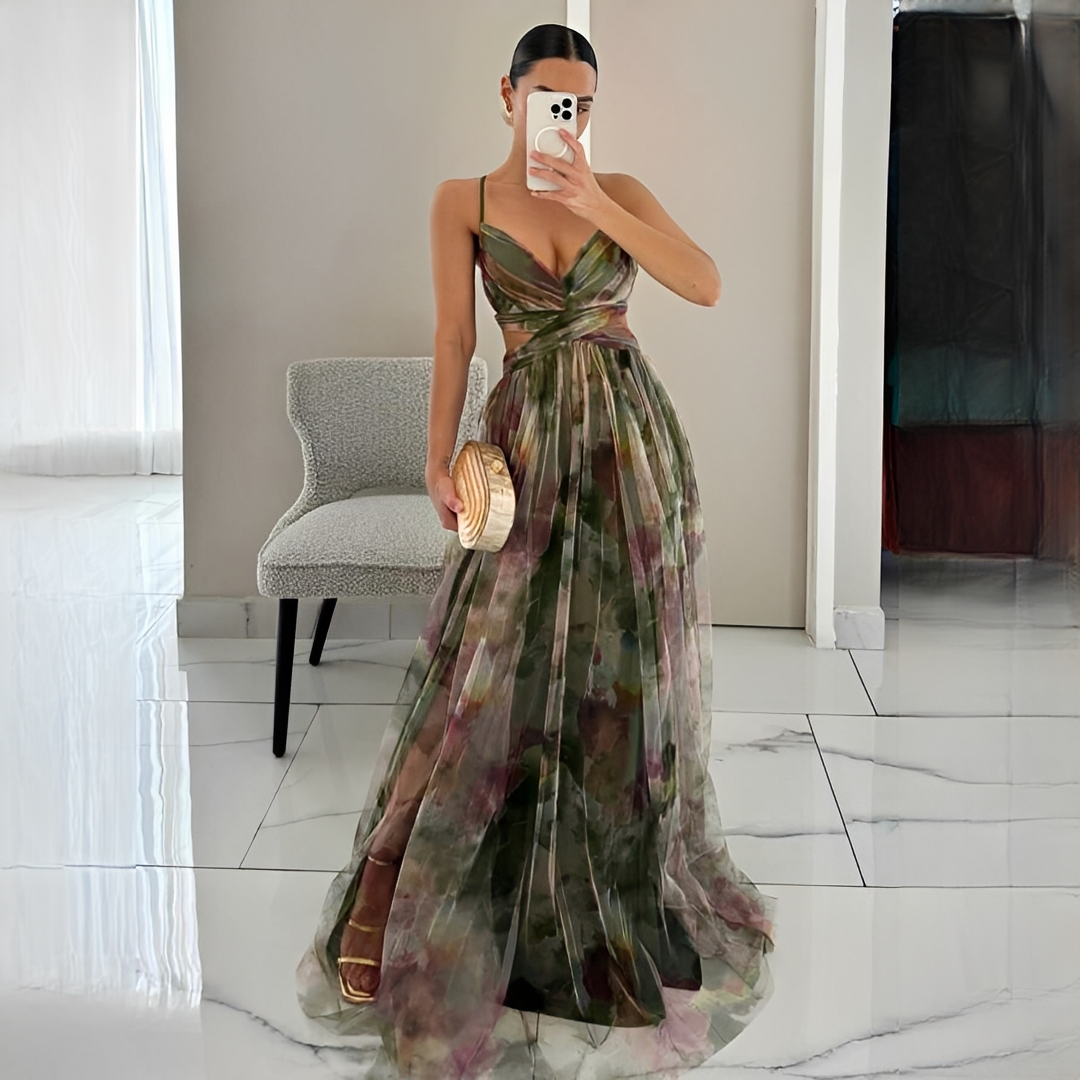 Darrisha - Elegantes Maxi-Kleid mit Überkreuztem Bund