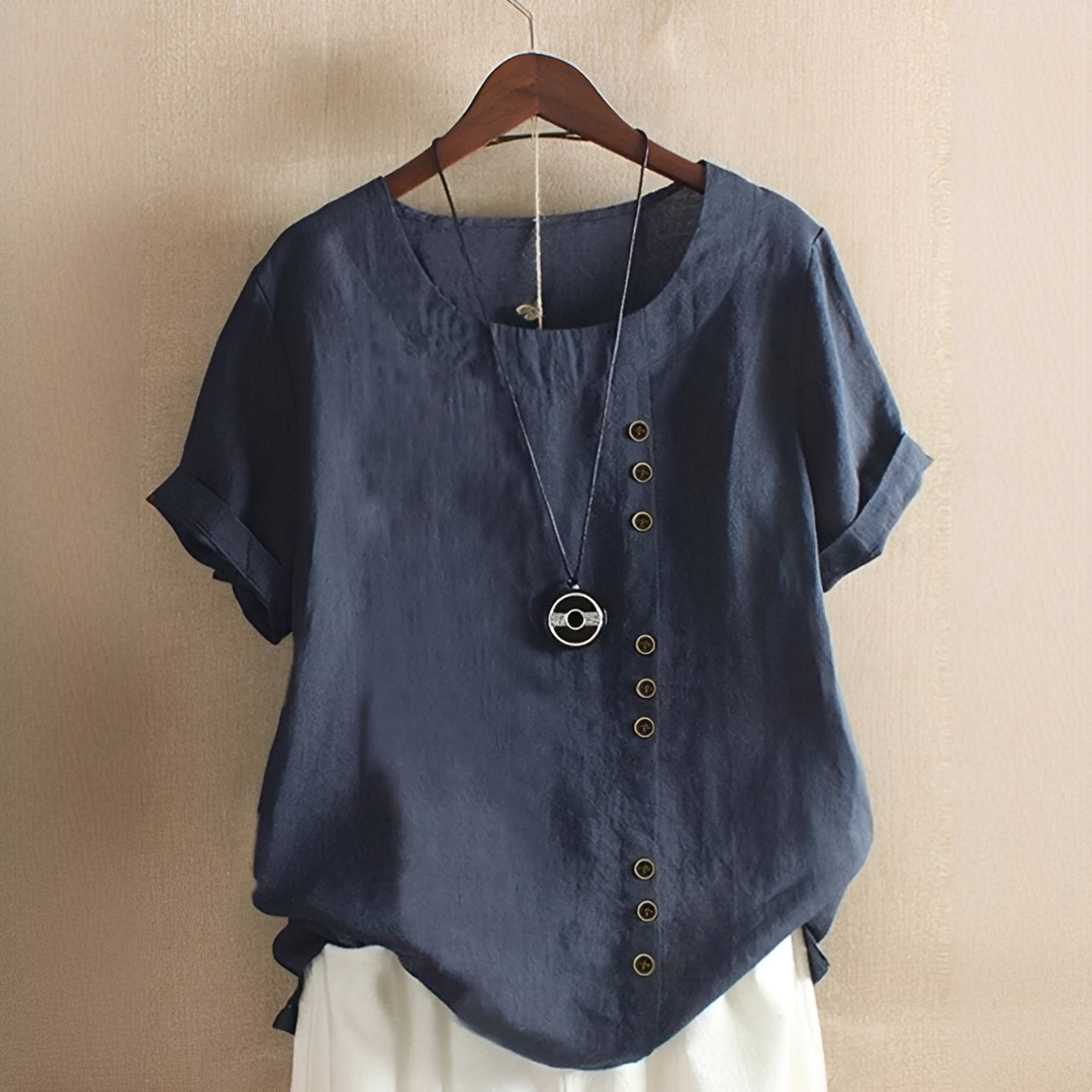 Noelle - Elegante locker geschnittene Bluse mit Knöpfen