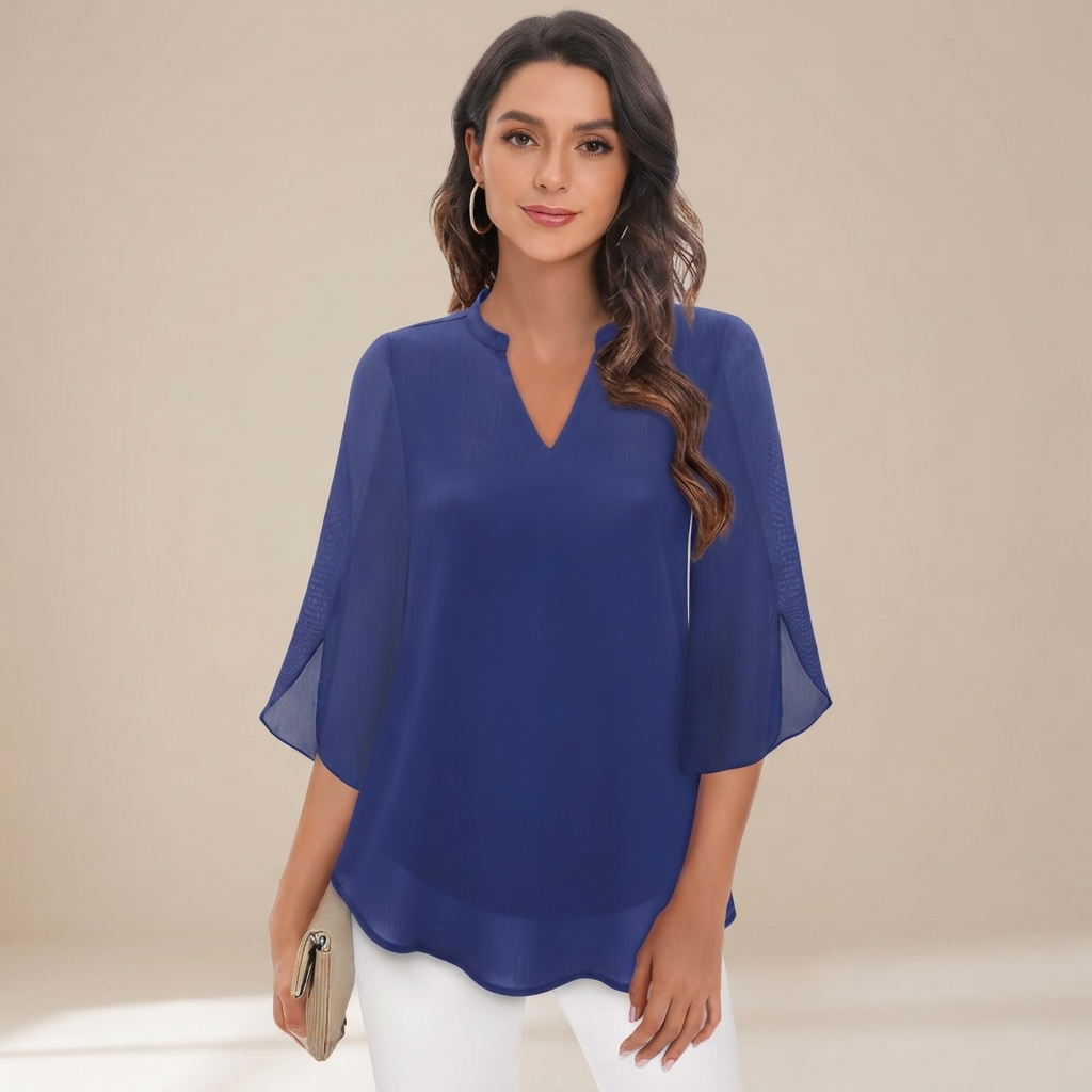 Arsine - Modische, leger geschnittene Bluse mit V-Ausschnitt