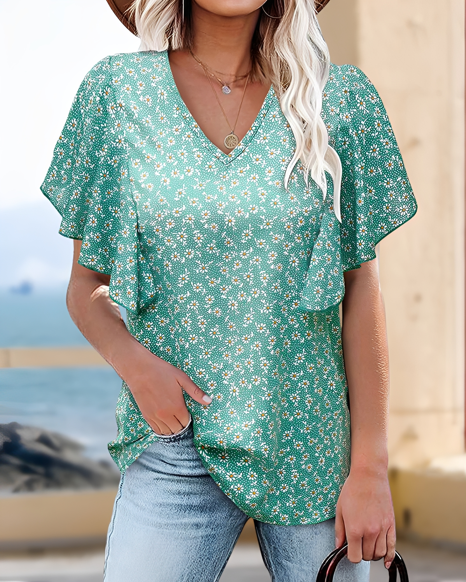 Eleri - Schicke V-Ausschnitt Bluse