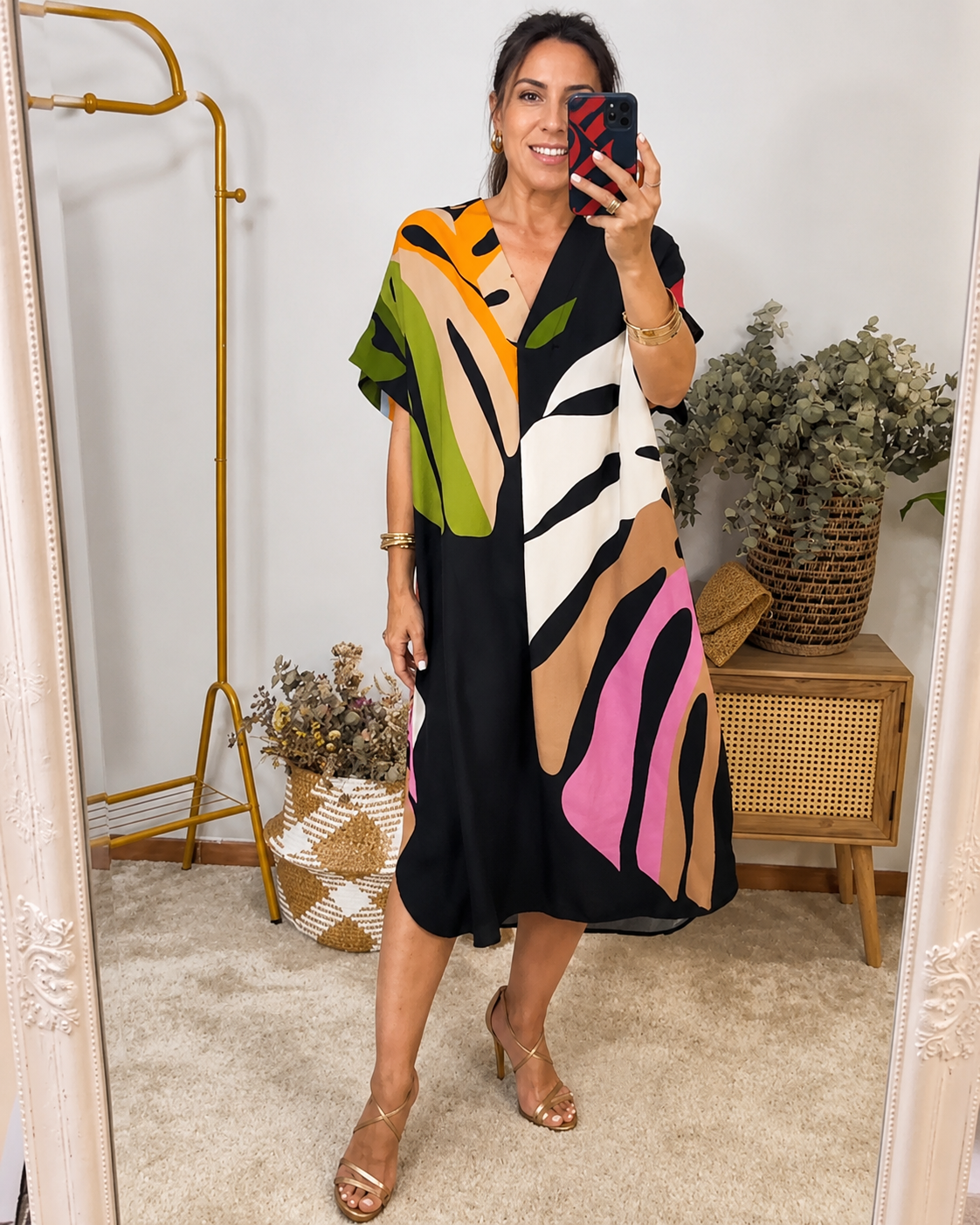 Curlene - Elegantes Weitgeschnittenes Midikleid