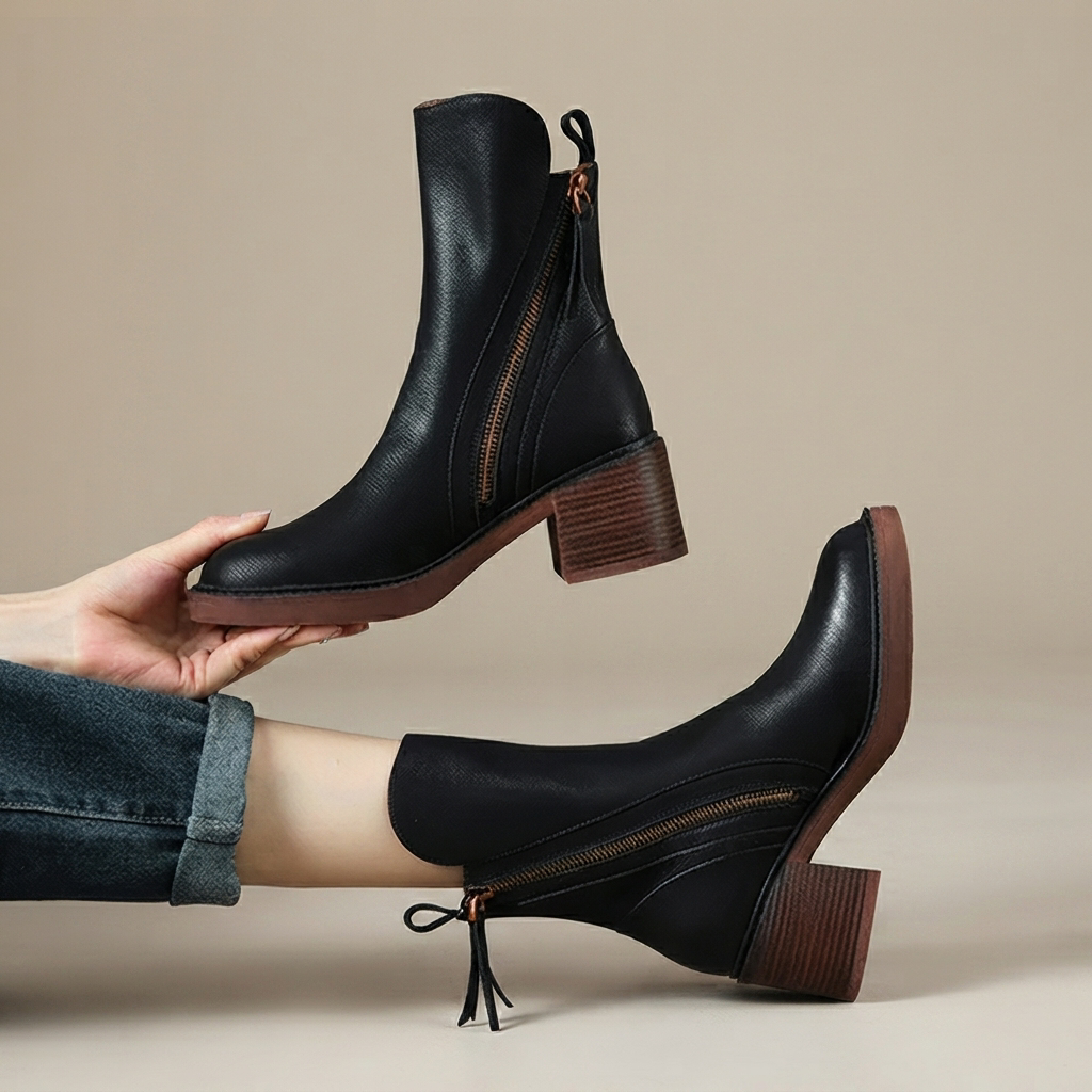 Jadonna - Elegante Stiefeletten mit Absatz und Zipper