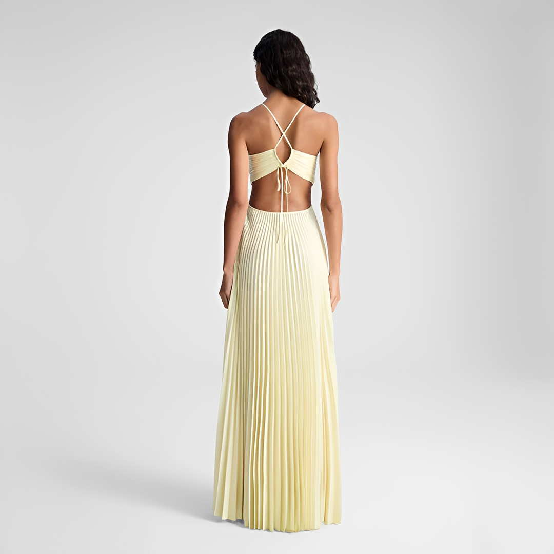 Sienna - Elegantes plissiertes Maxikleid