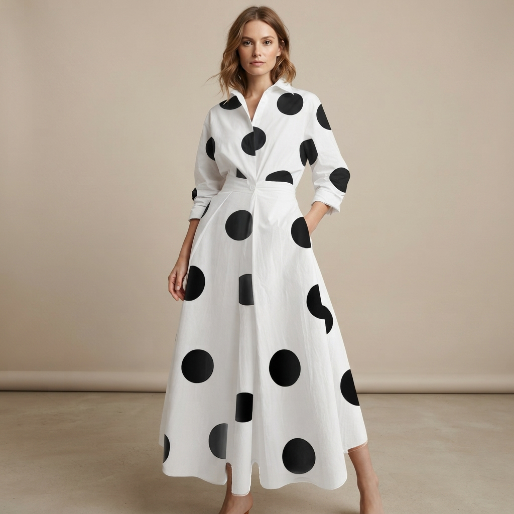 Laverne - Stilvolles, locker geschnittenes Midikleid