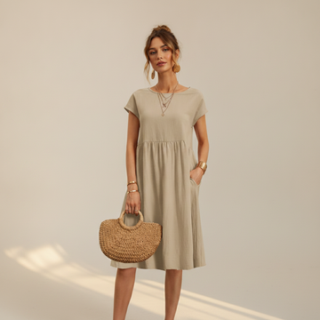 Nubia - Elegantes Midikleid mit Rundhals