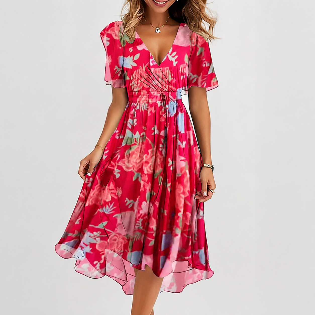 Luella - Leichtes Midikleid mit V-Ausschnitt