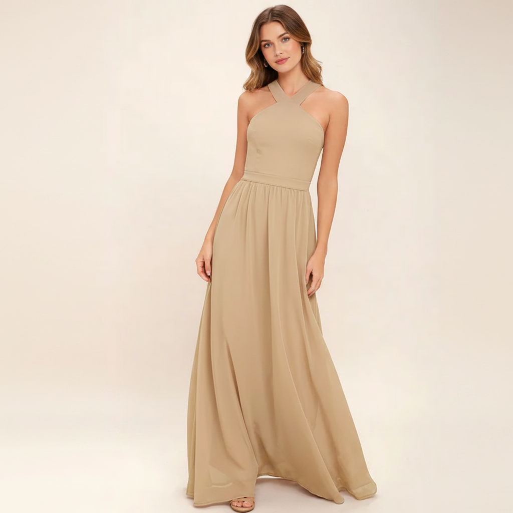 Suzanne - Elegantes Maxikleid mit überkreuztem Ausschnitt