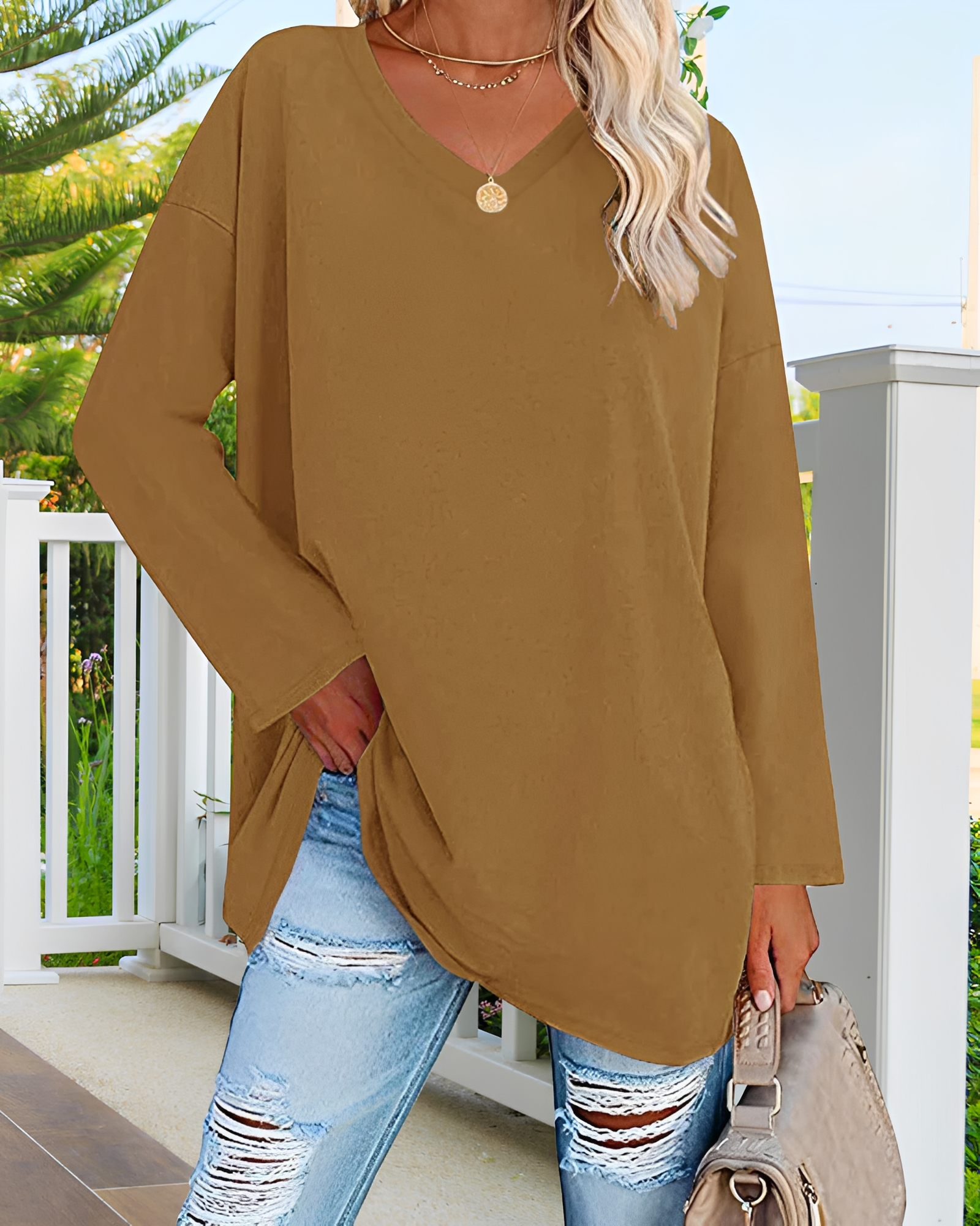 Kendra - Stilvolles V-Ausschnitt-Shirt mit lockerer Passform