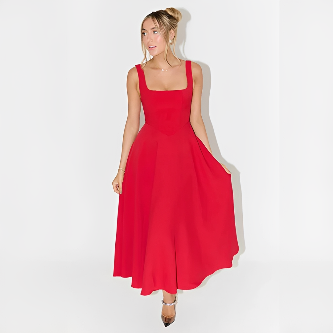 Yarabelle - Schickes Midi-Kleid mit Trägern