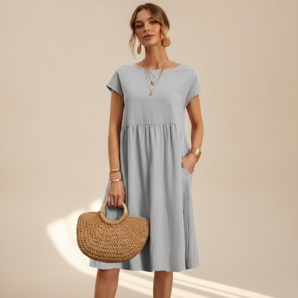 Nubia - Elegantes Midikleid mit Rundhals