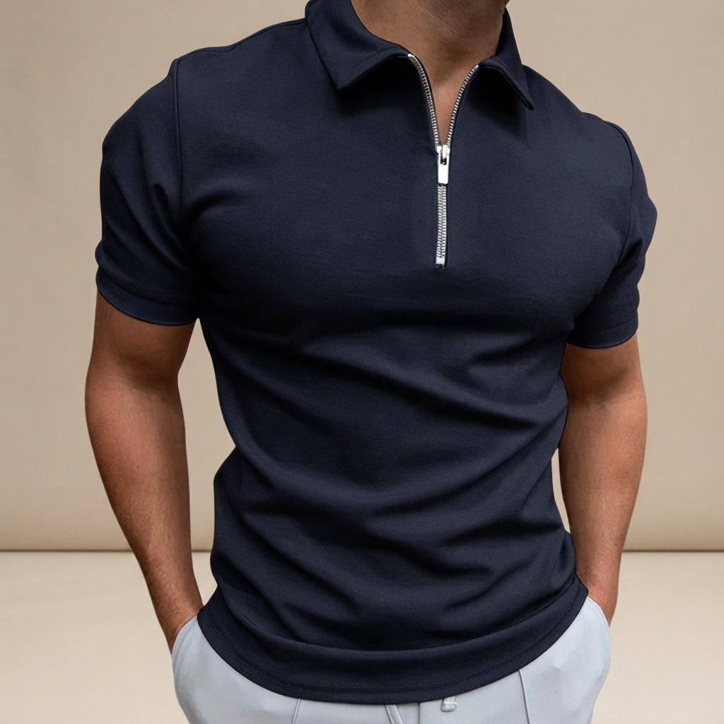 Kesean - Freizeit-Poloshirt mit halbem Zipper