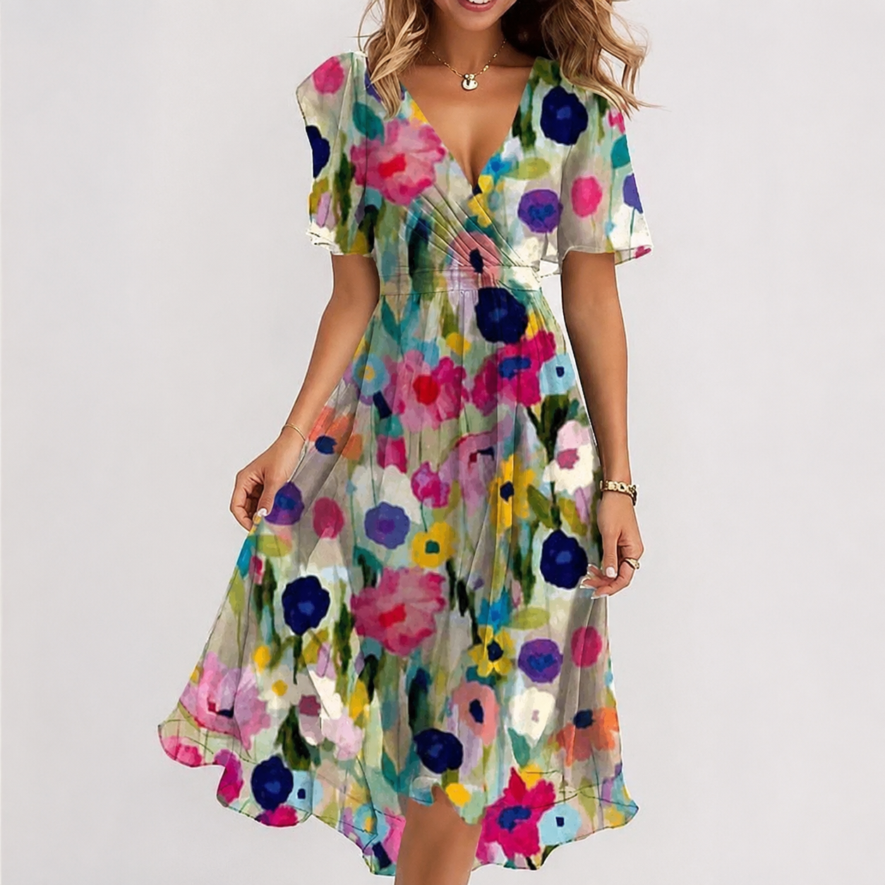 Luella - Leichtes Midikleid mit V-Ausschnitt