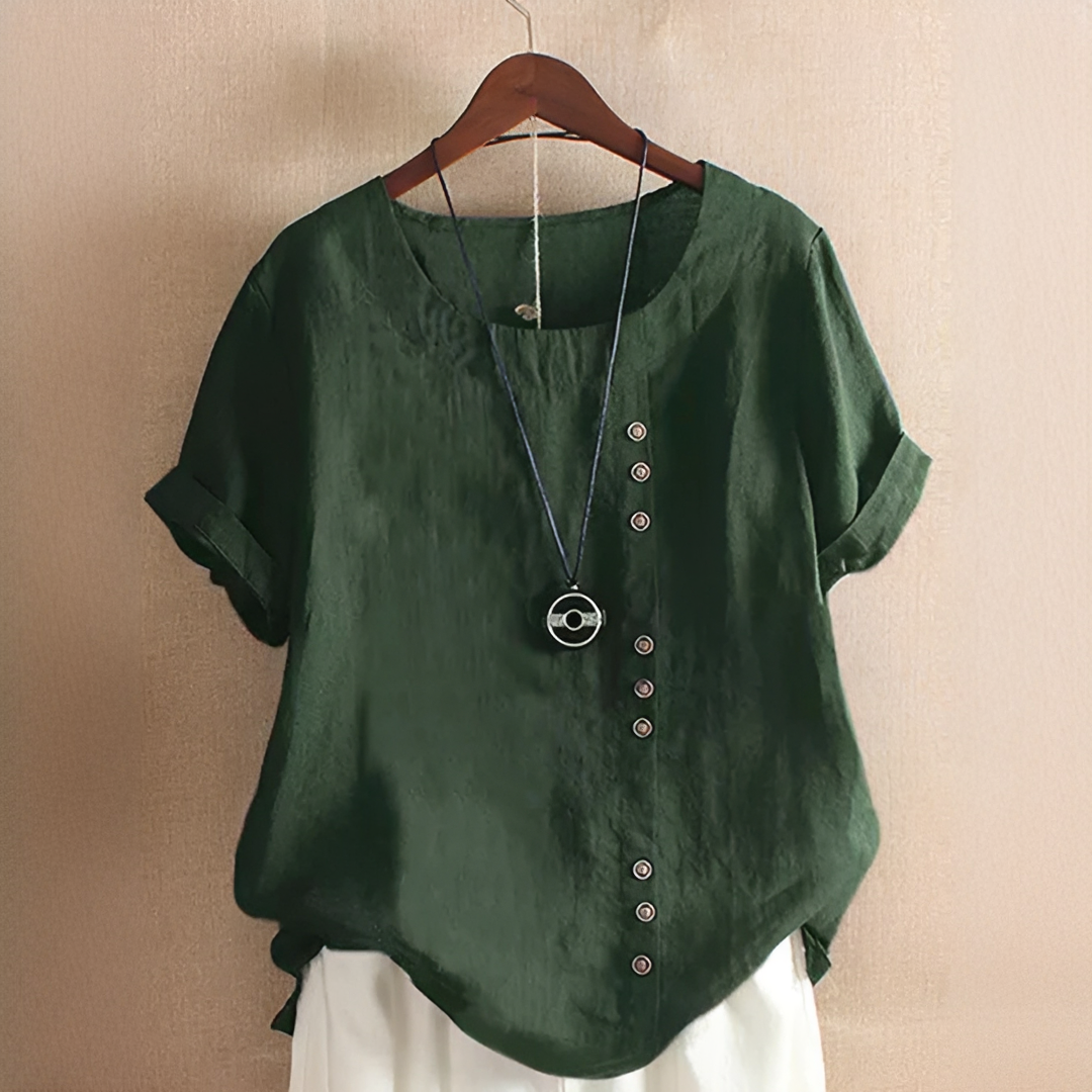 Noelle - Elegante locker geschnittene Bluse mit Knöpfen