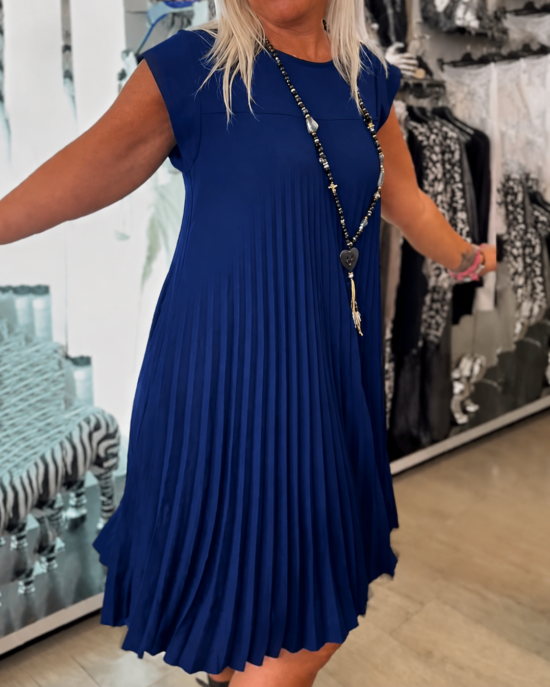 Angélique - Lockeres Plisseekleid