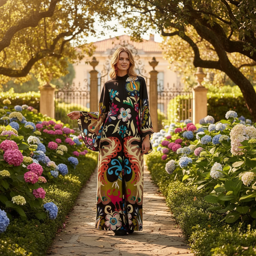 Kymbrea - Stilvolles Weitgeschnittenes Maxi-Kleid