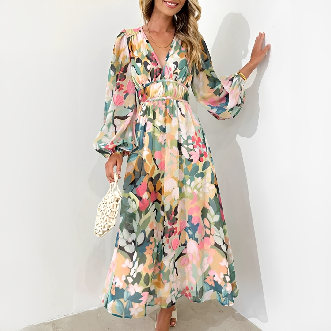 Kiara - Fließendes und Elegantes Langarmkleid