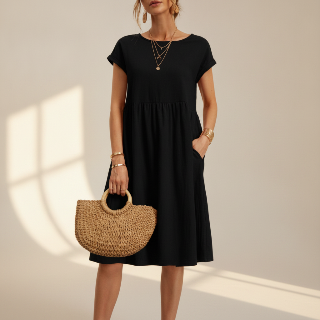 Nubia - Elegantes Midikleid mit Rundhals