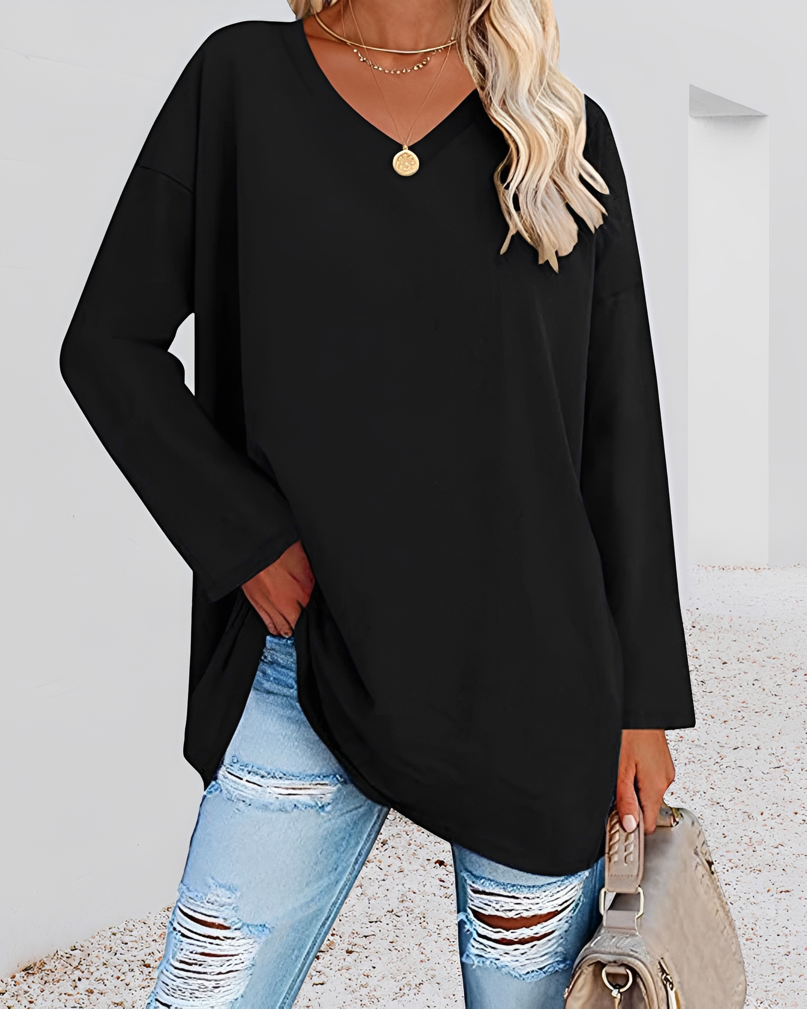 Kendra - Stilvolles V-Ausschnitt-Shirt mit lockerer Passform