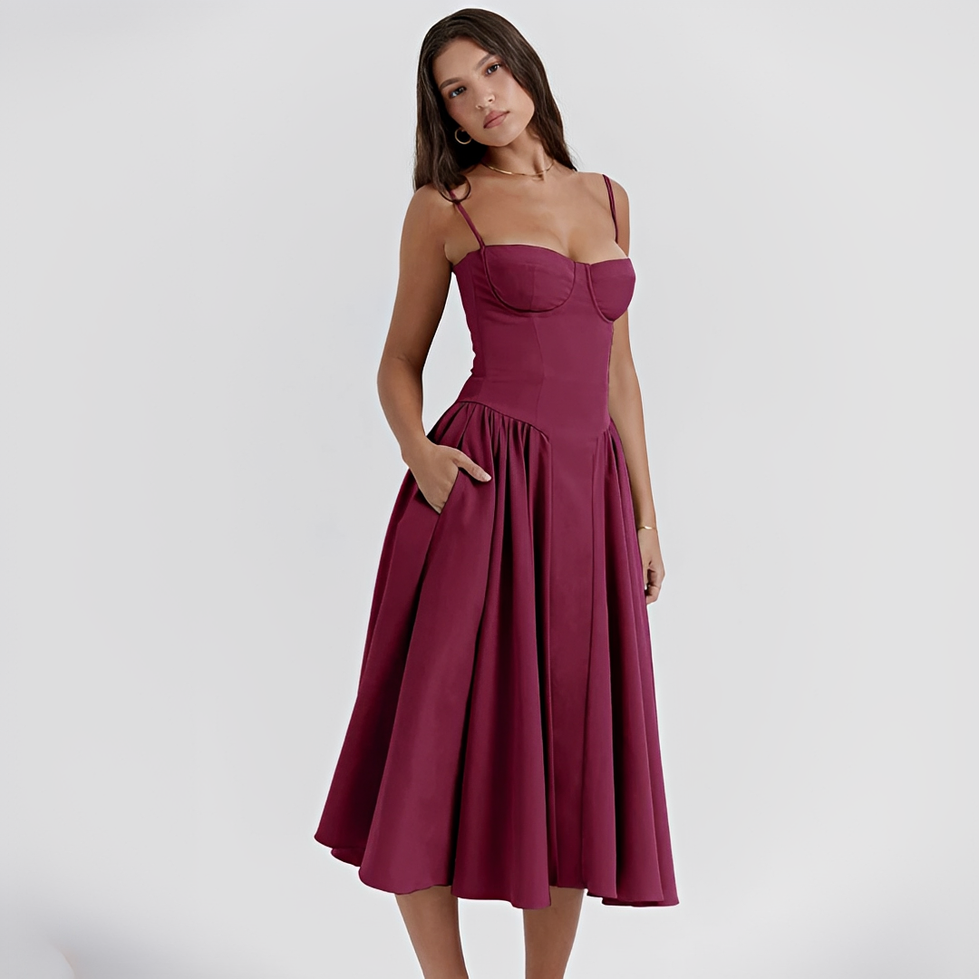 Michaela - Anmutiges und stilvolles Midi-Kleid