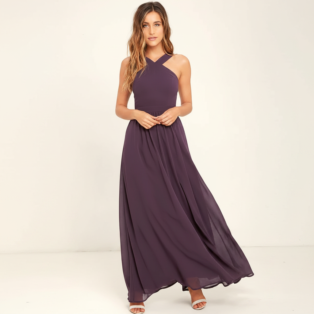Suzanne - Elegantes Maxikleid mit überkreuztem Ausschnitt