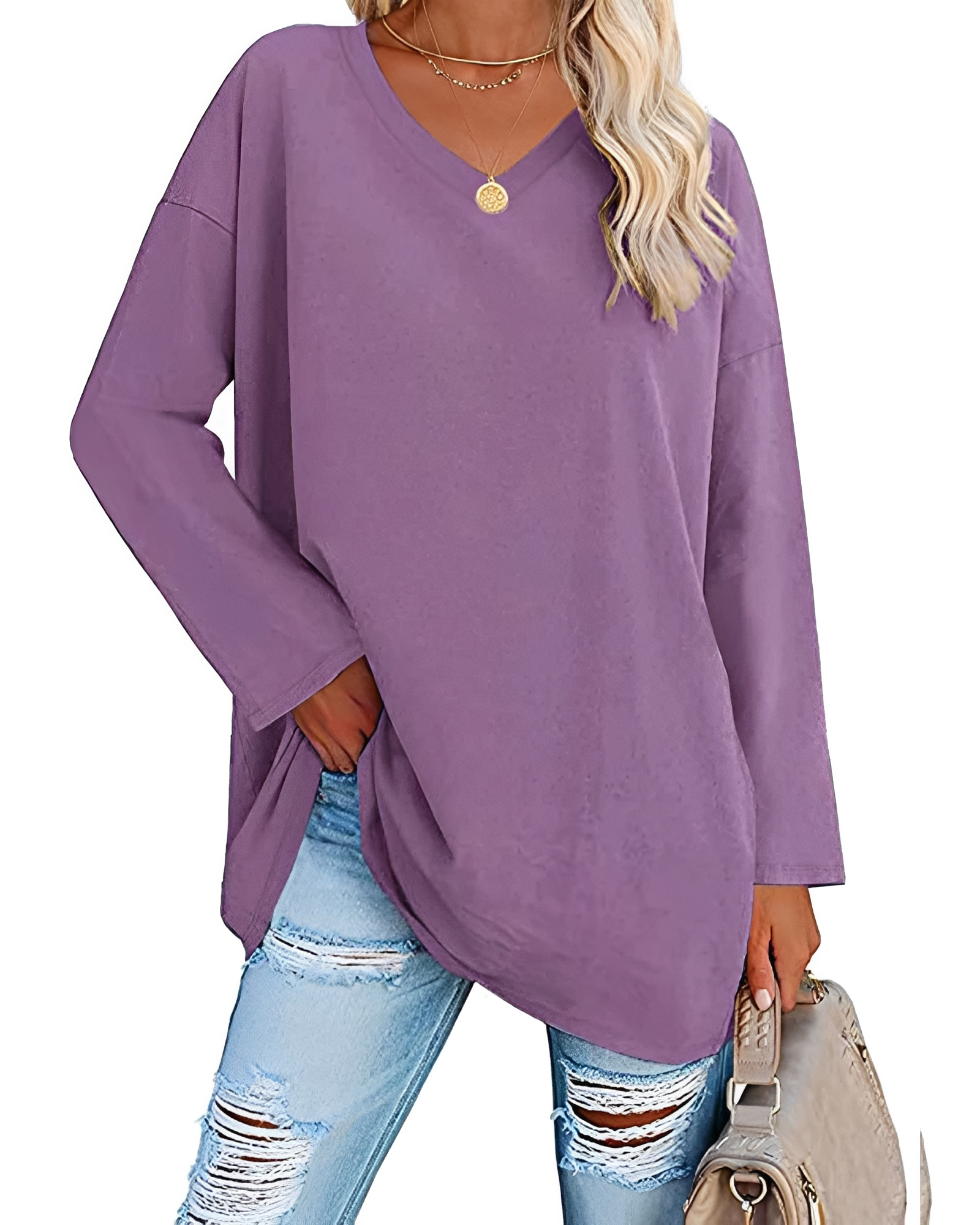 Kendra - Stilvolles V-Ausschnitt-Shirt mit lockerer Passform