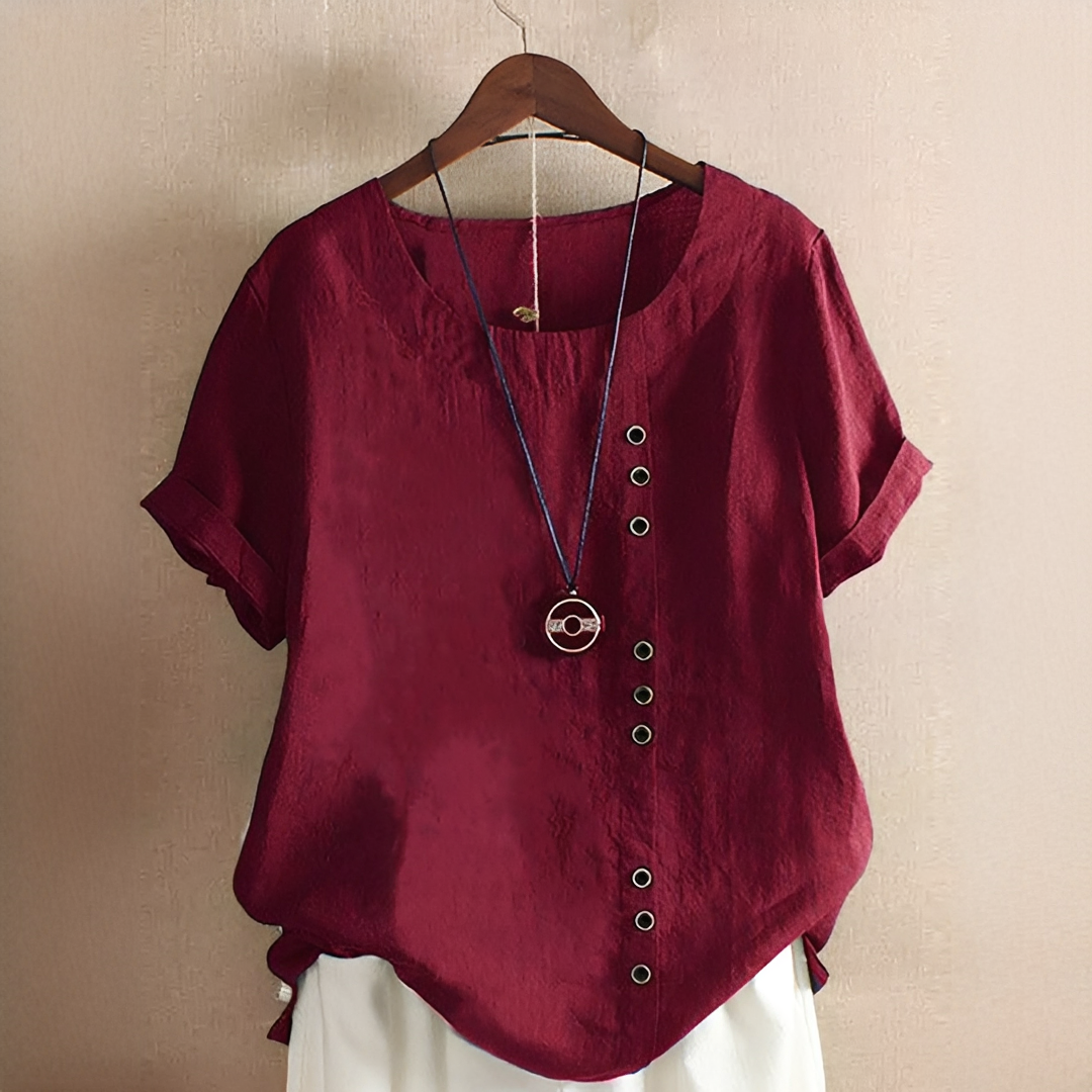 Noelle - Elegante locker geschnittene Bluse mit Knöpfen