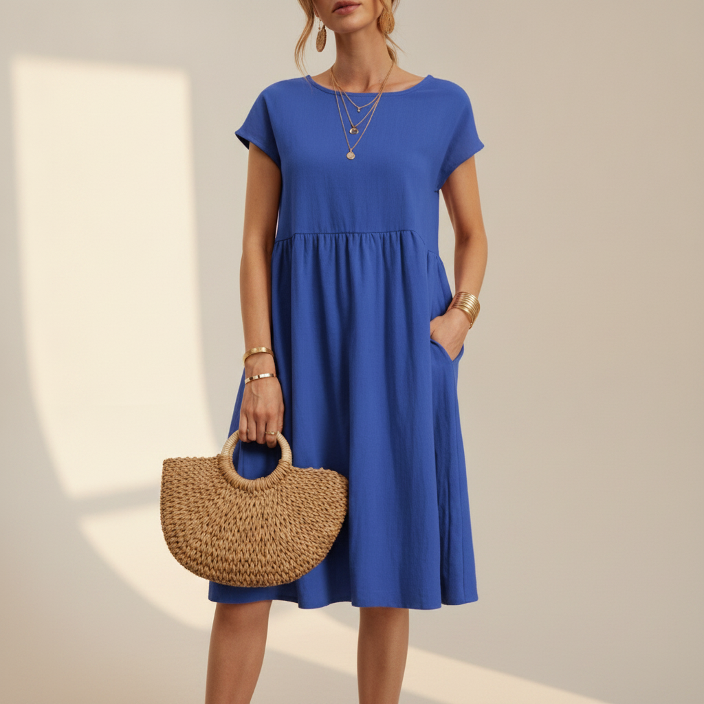 Nubia - Elegantes Midikleid mit Rundhals