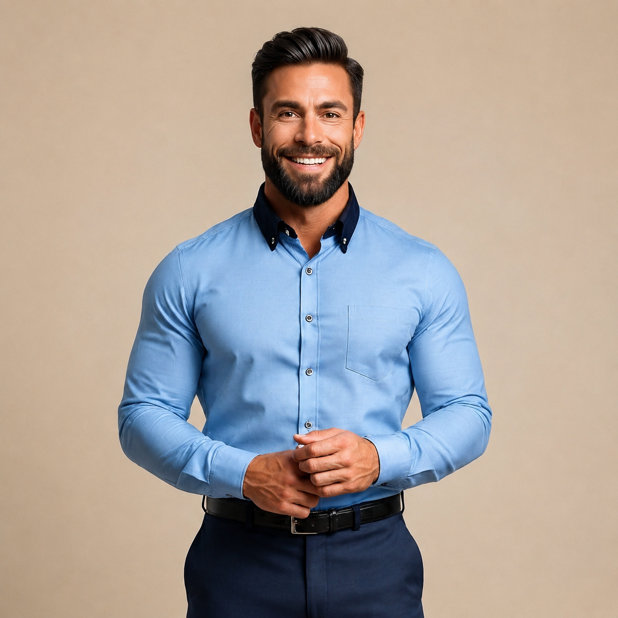 Giovanni - Anpassbares Poloshirt mit langen Ärmeln