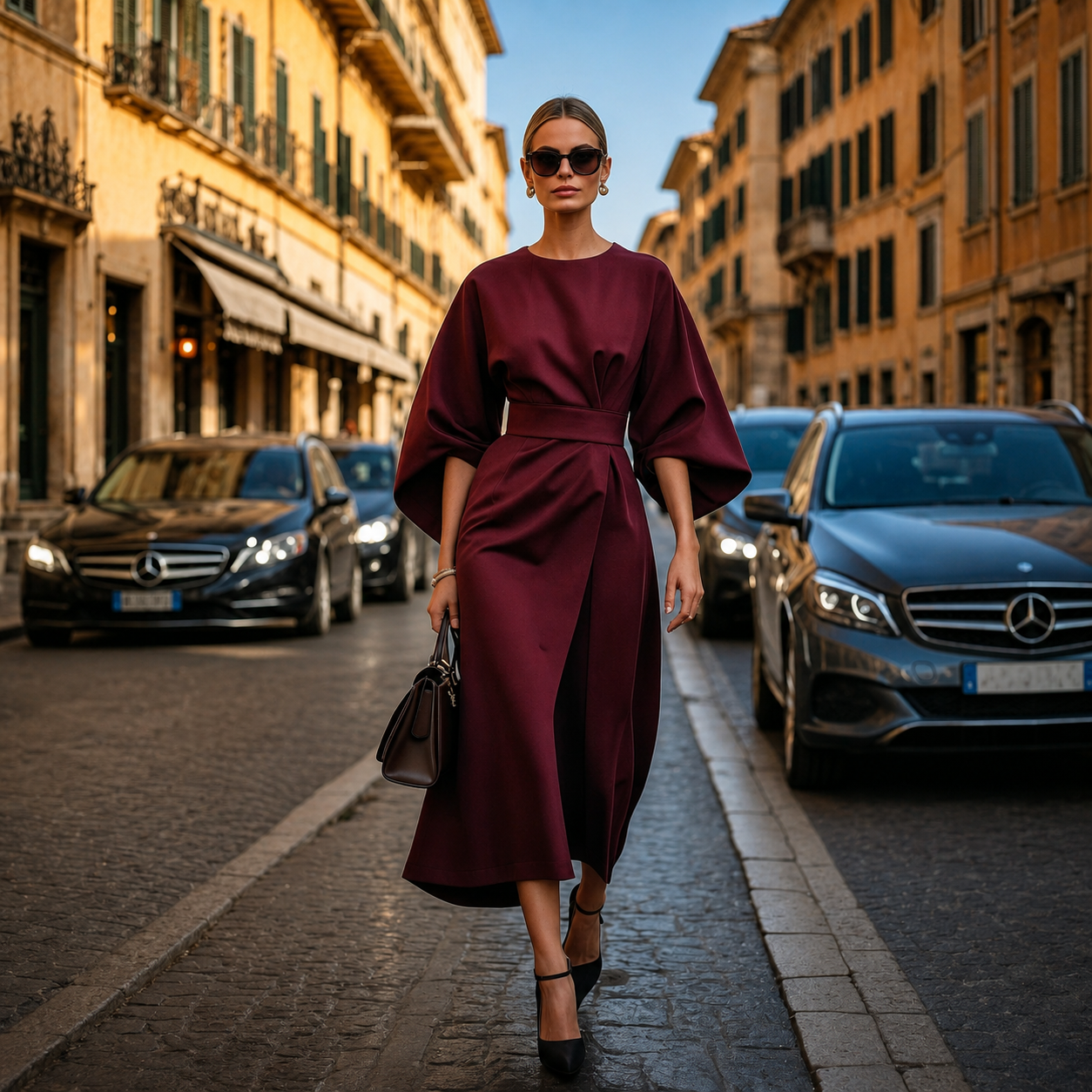 Sonia - Modisches Fledermausärmel Kleid