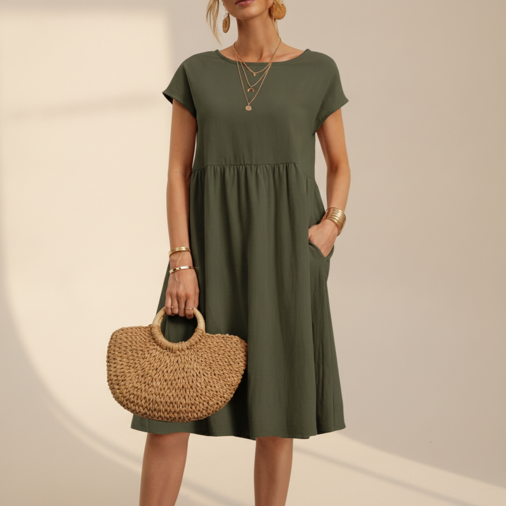 Nubia - Elegantes Midikleid mit Rundhals
