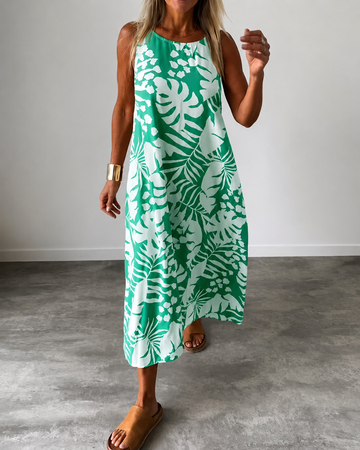 Arianna - Leichtes ärmelloses Kleid mit Muster