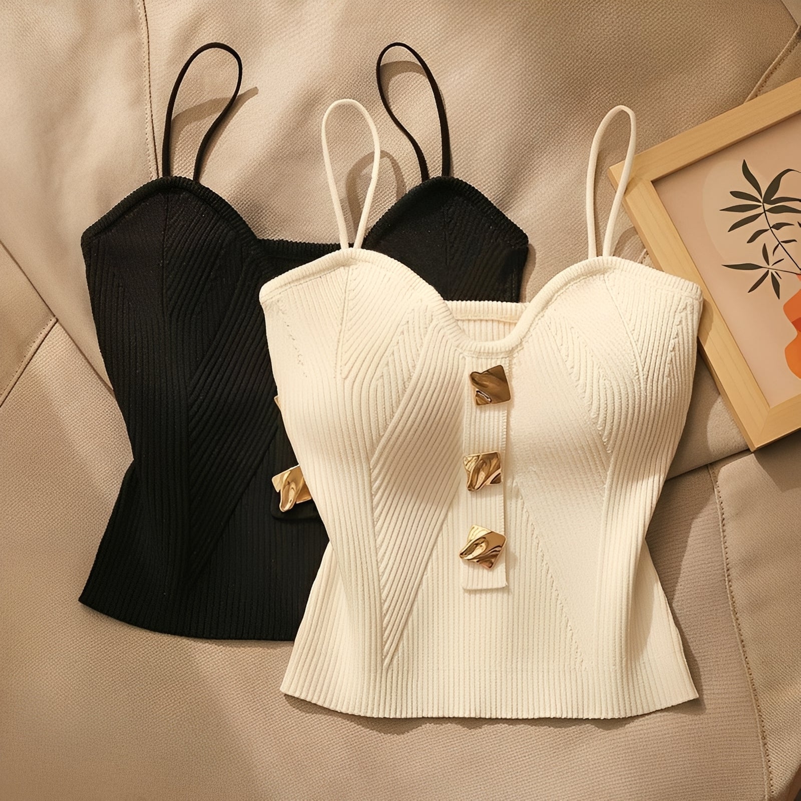 Ameera - Elegantes Geripptes Korsett-Top