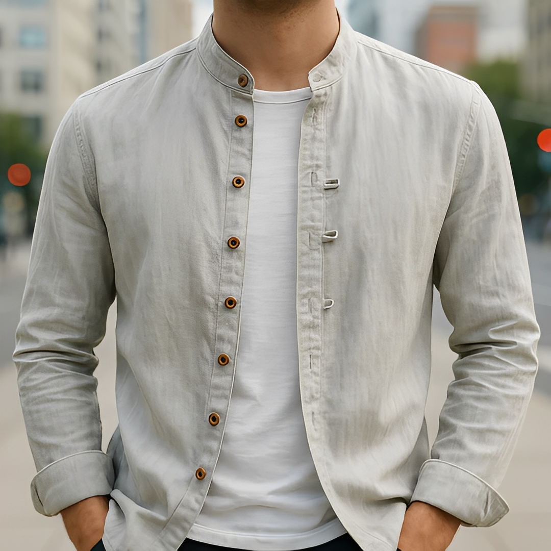 Aick - Langes Herren-Sommerhemd im modernen Stil