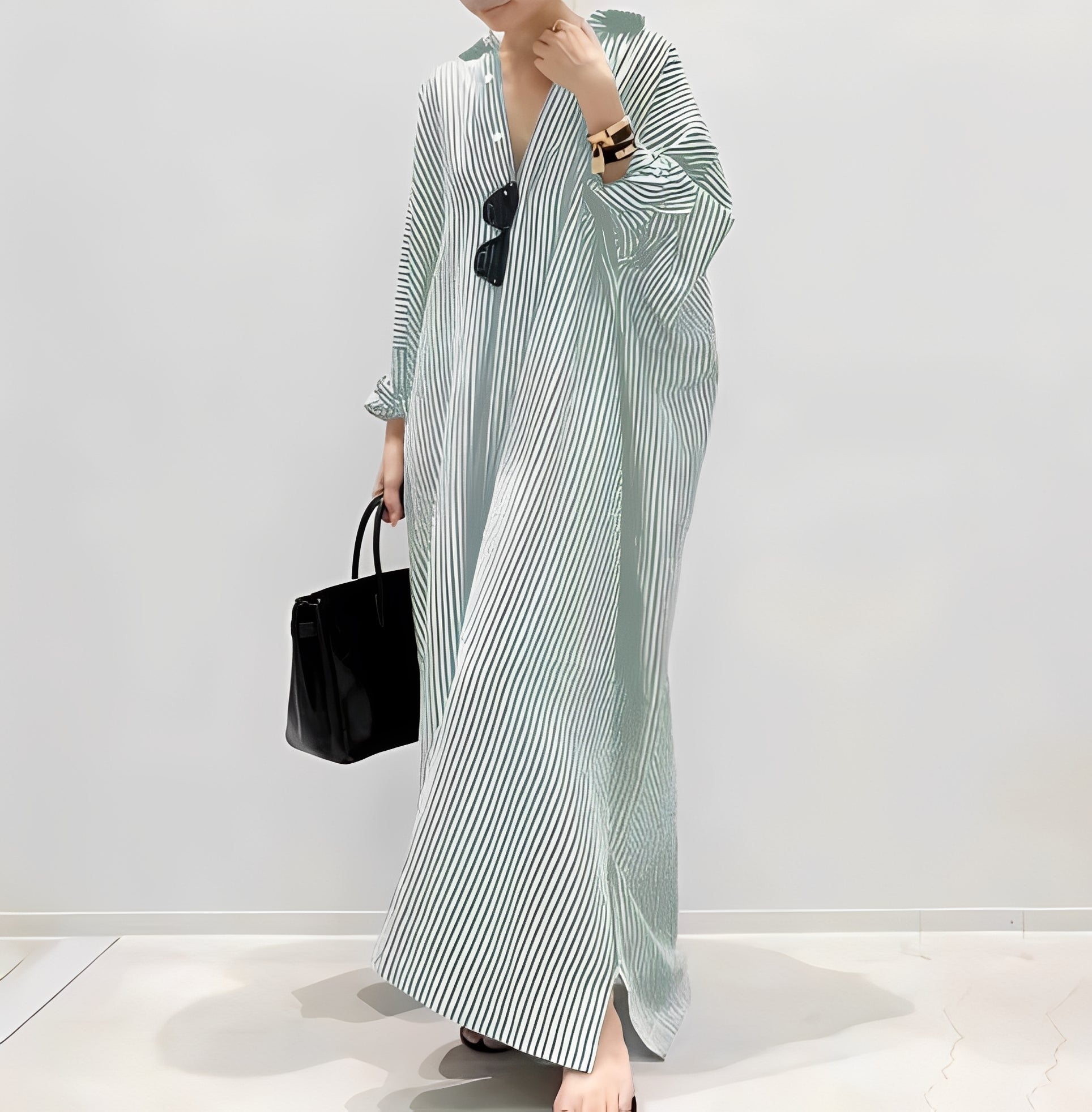 Jasmine - Elegantes gestreiftes Damenhemdkleid