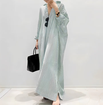 Jasmine - Elegantes gestreiftes Damenhemdkleid