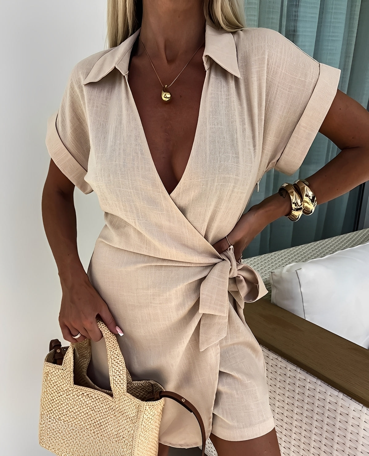 Christa - Bequemer, weit geschnittener Wickel-Jumpsuit