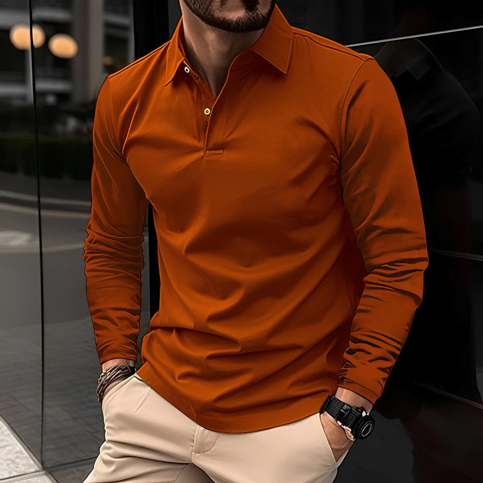 Conner – Herren-Poloshirt mit langen Ärmeln – Bequem & leger