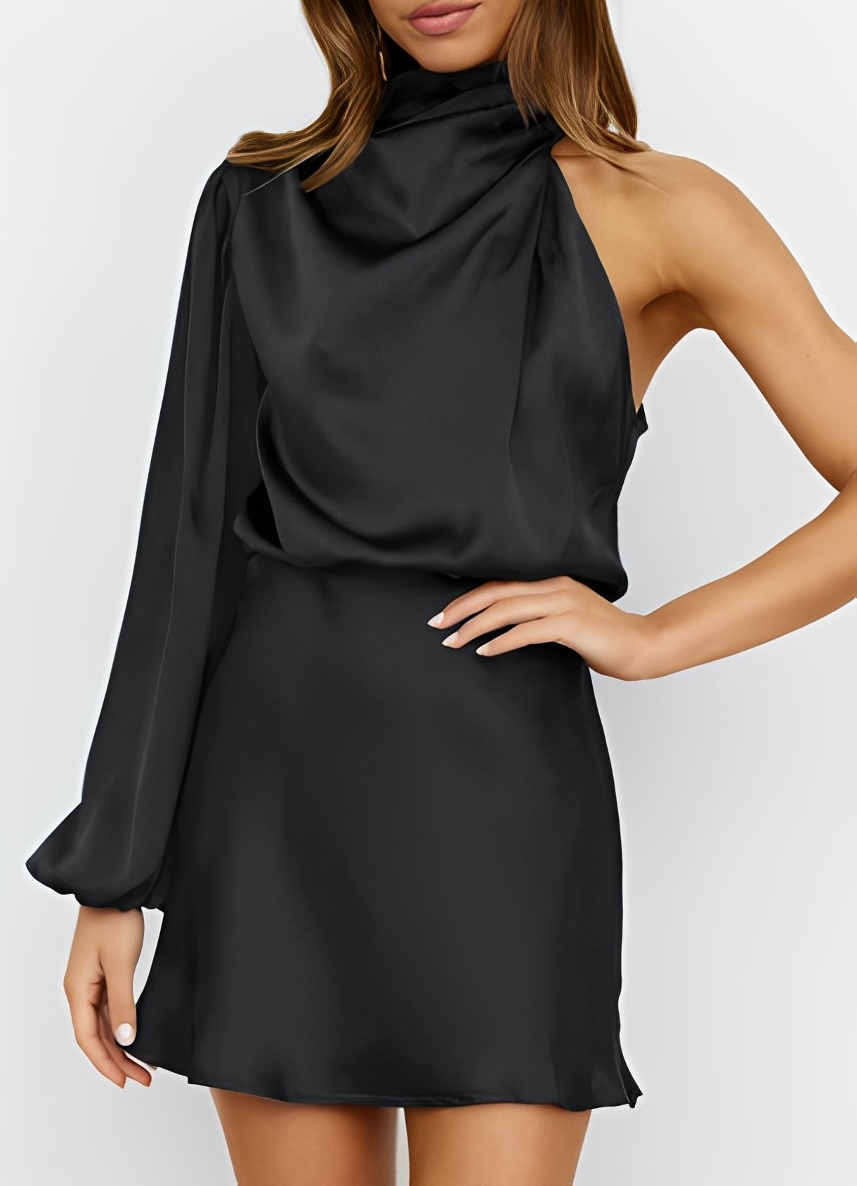 Sammy - Modisches One-Shoulder-Kleid mit langen Ärmeln