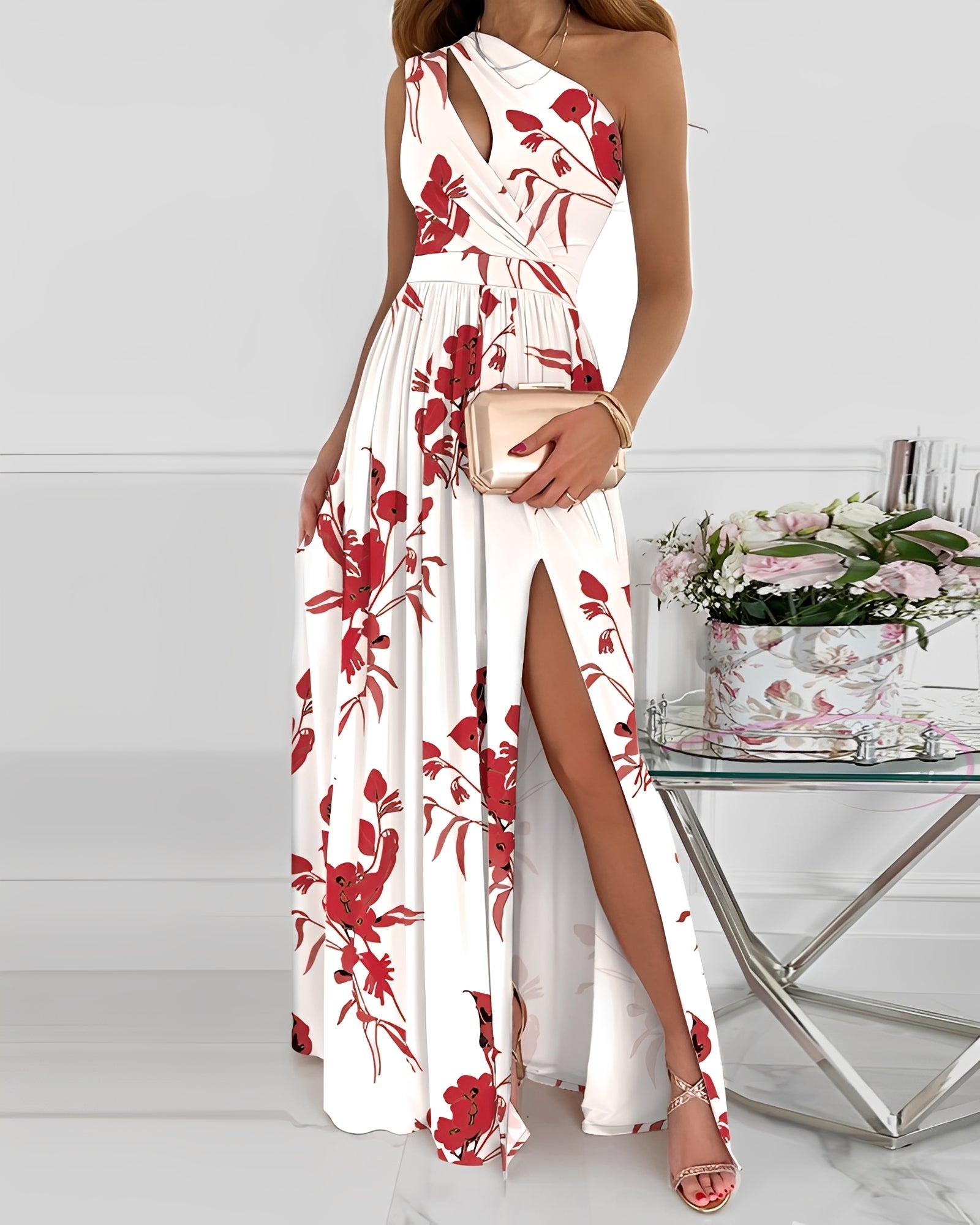 Jasmin - Elegantes Maxikleid mit asymmetrischem Träger für Damen