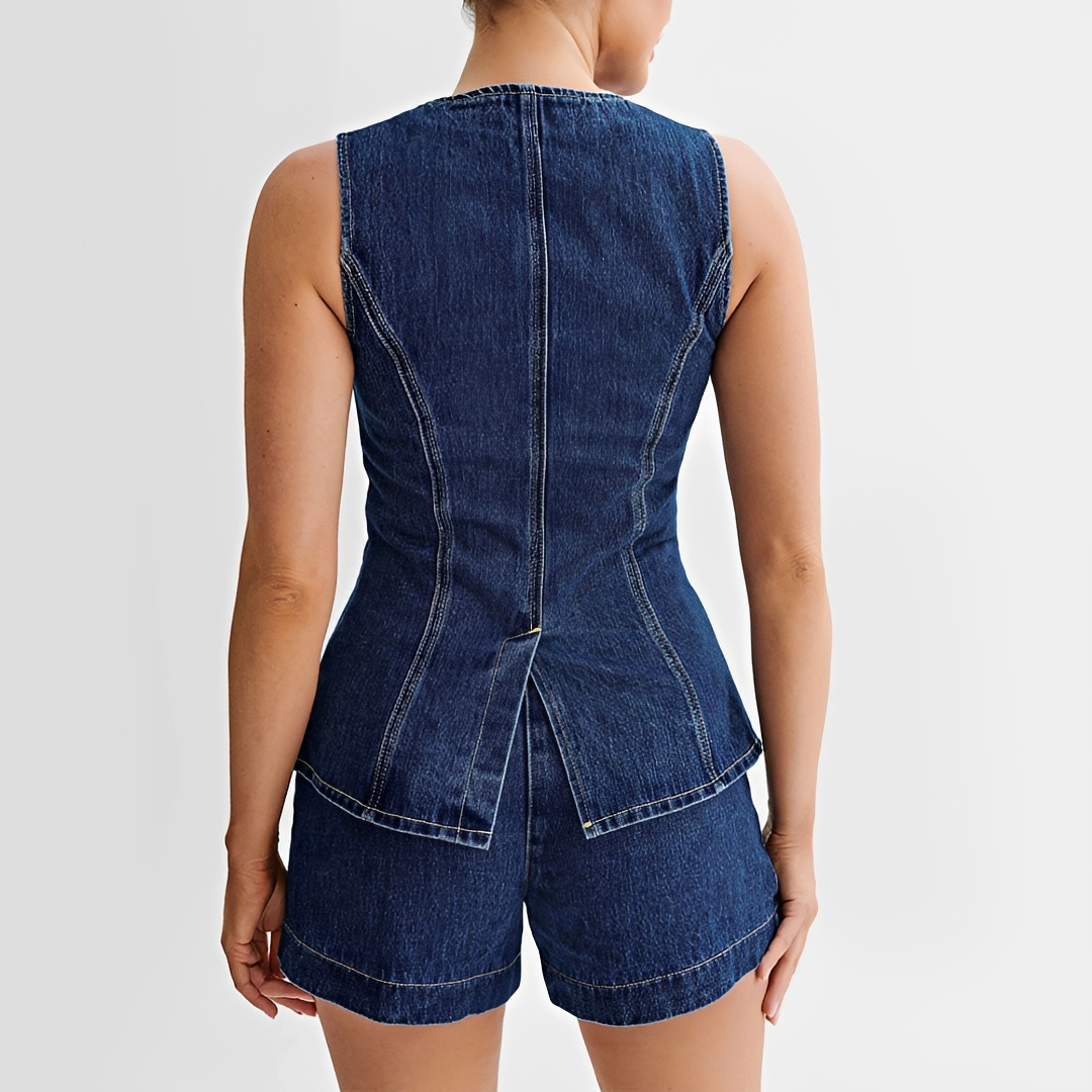Collin - Trendiges Weste-Shorts-Set