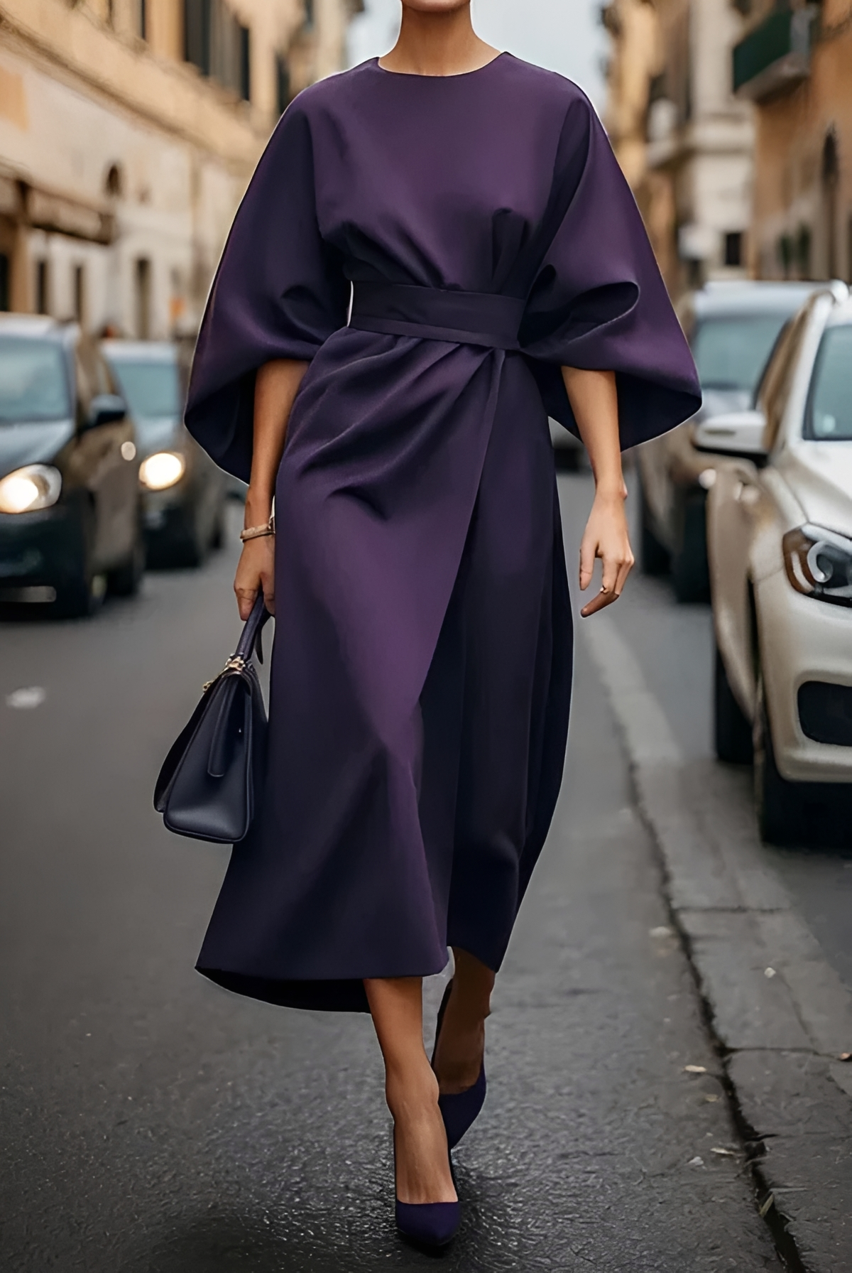 Vera - Stilvolles Midikleid mit Gürtel