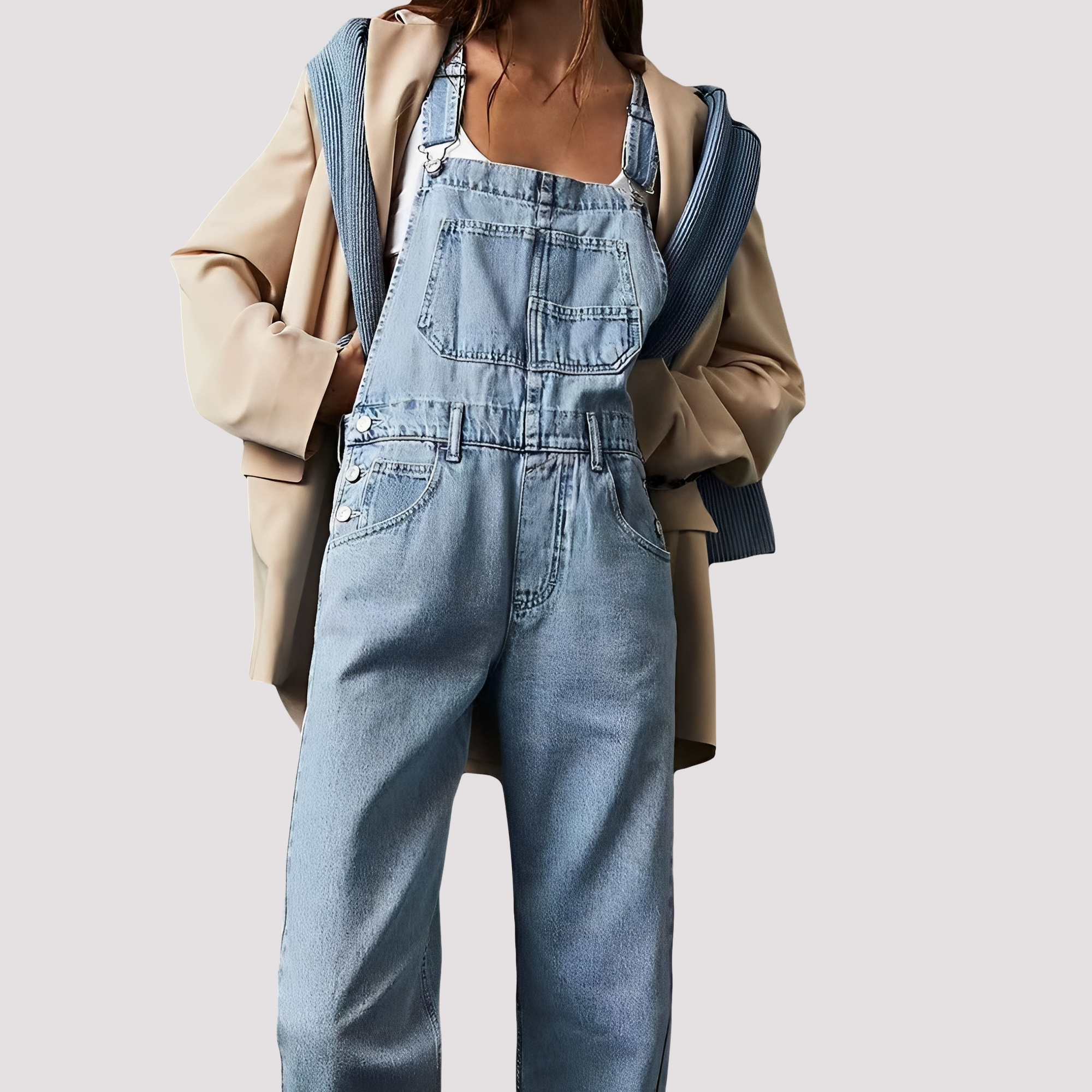 Sophie - Bequemer, weit geschnittener Jeans-Jumpsuit für Damen