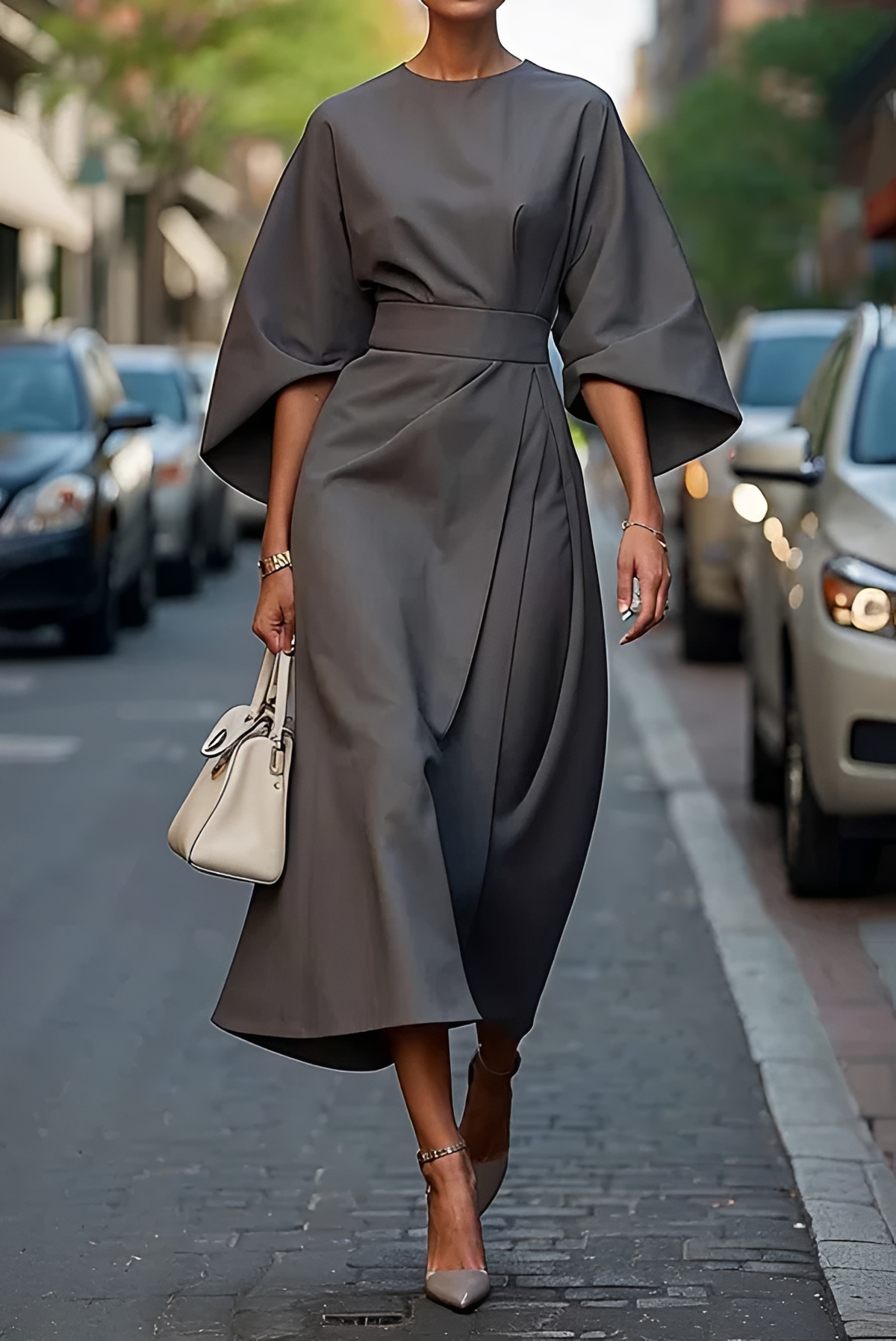 Vera - Stilvolles Midikleid mit Gürtel
