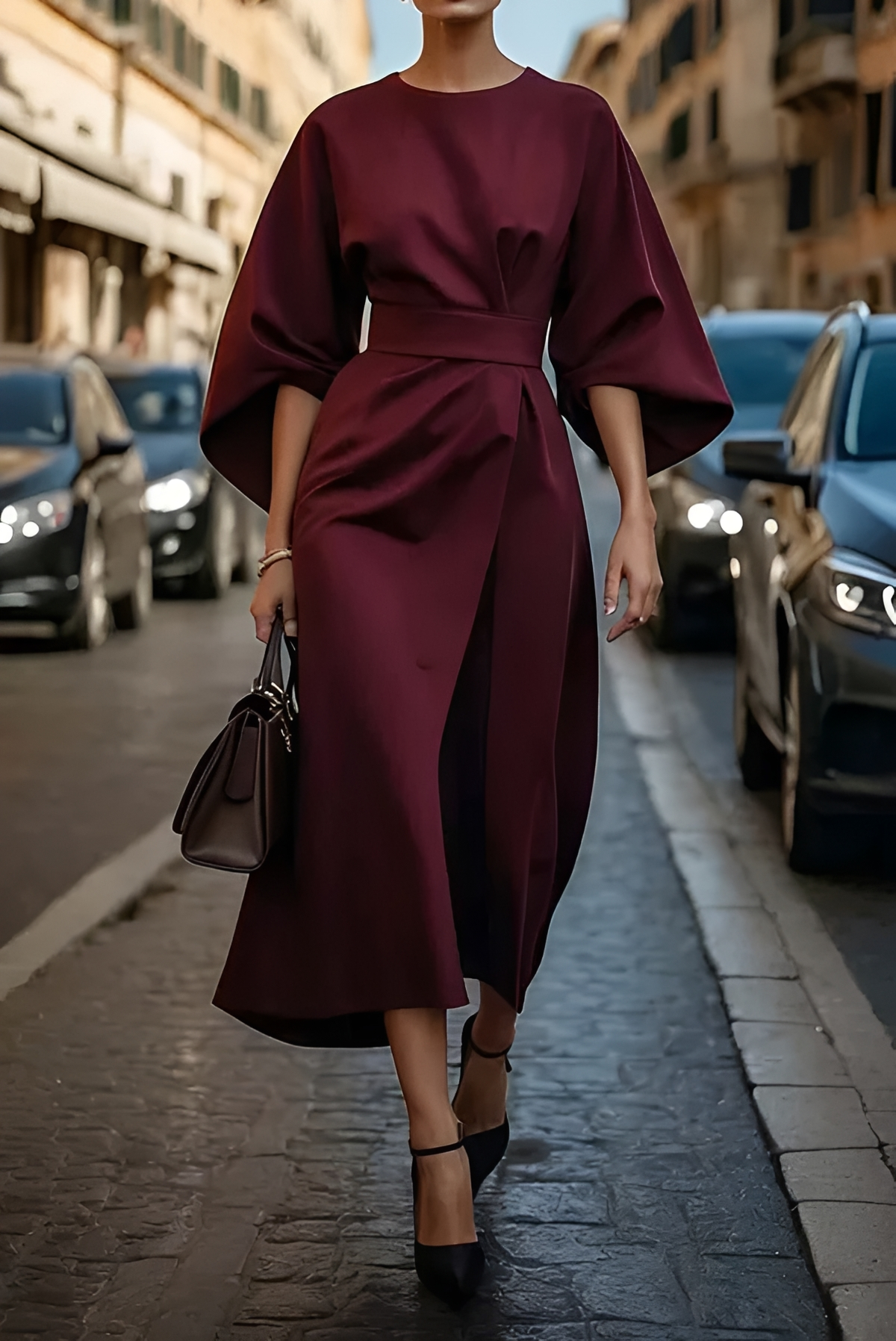 Vera - Stilvolles Midikleid mit Gürtel