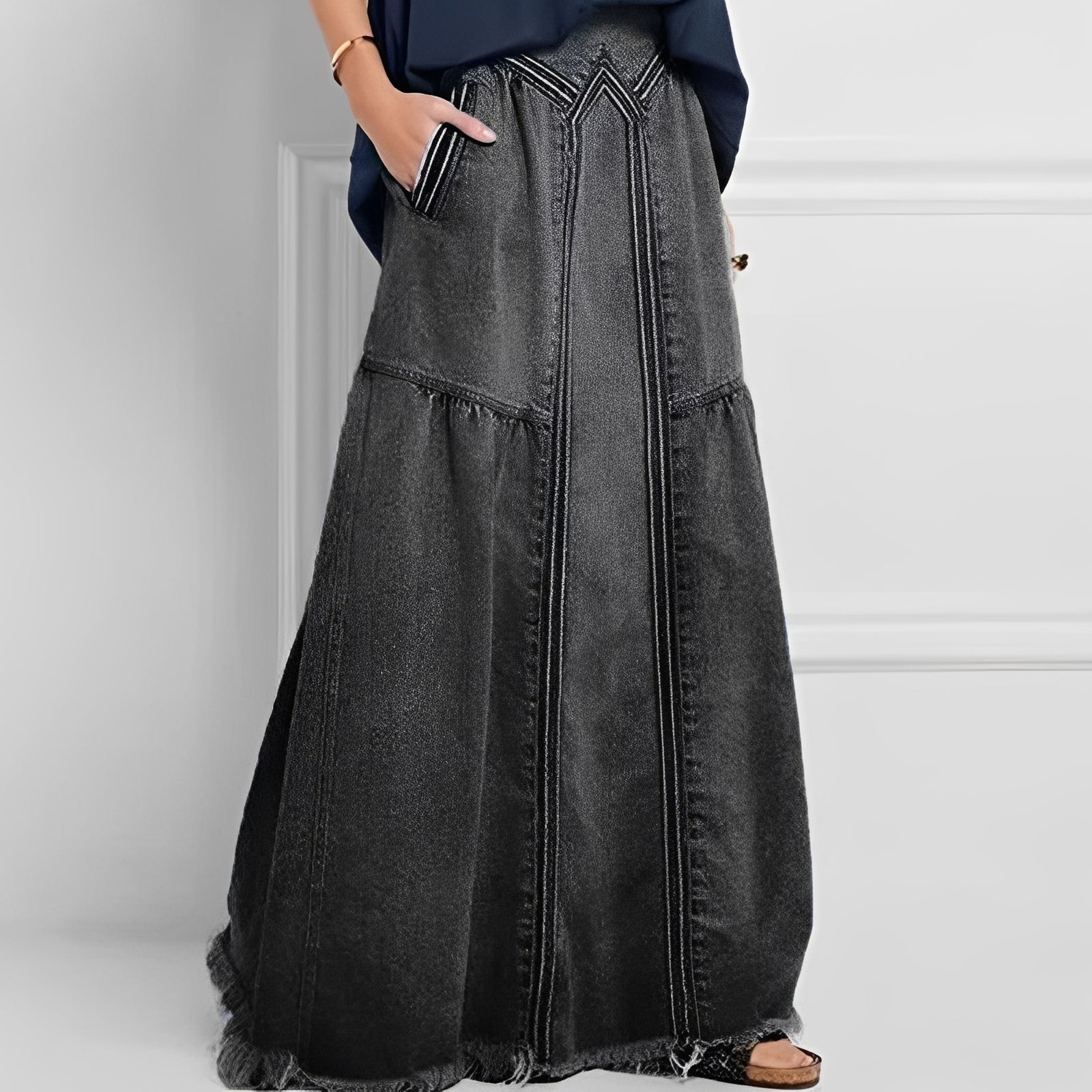Nella - Eleganter Damen-Jeansrock mit Tasche