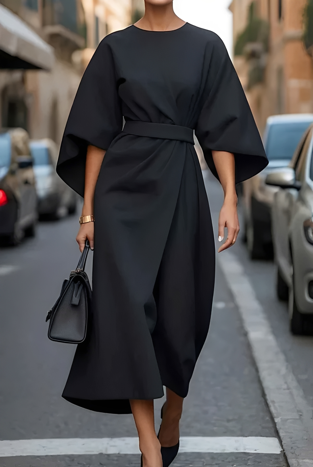 Vera - Stilvolles Midikleid mit Gürtel