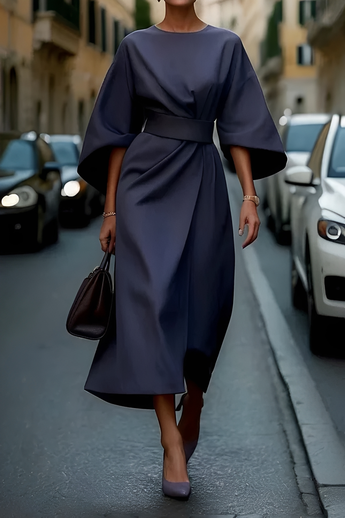 Vera - Stilvolles Midikleid mit Gürtel