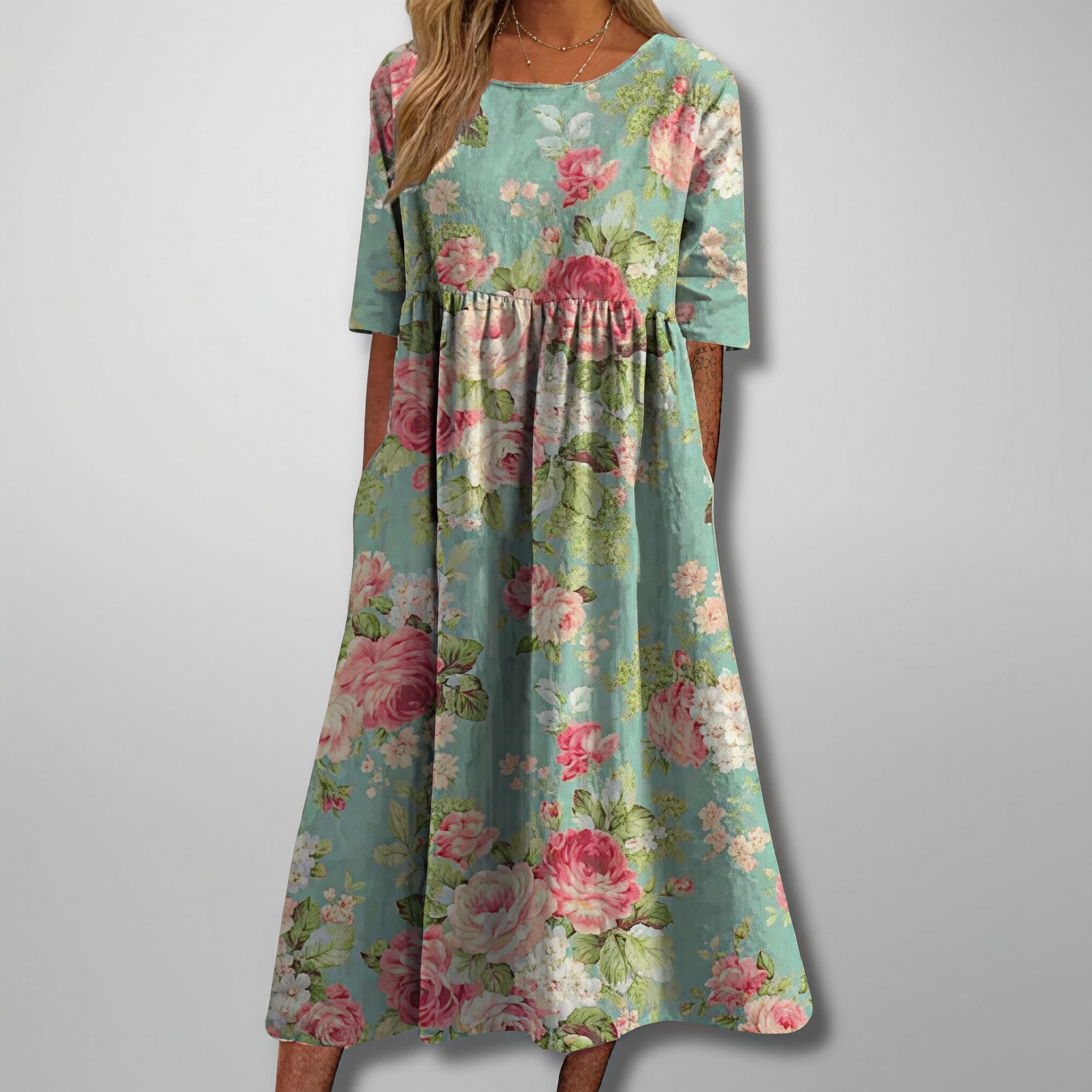 Gail – Blumen Damen Maxikleid