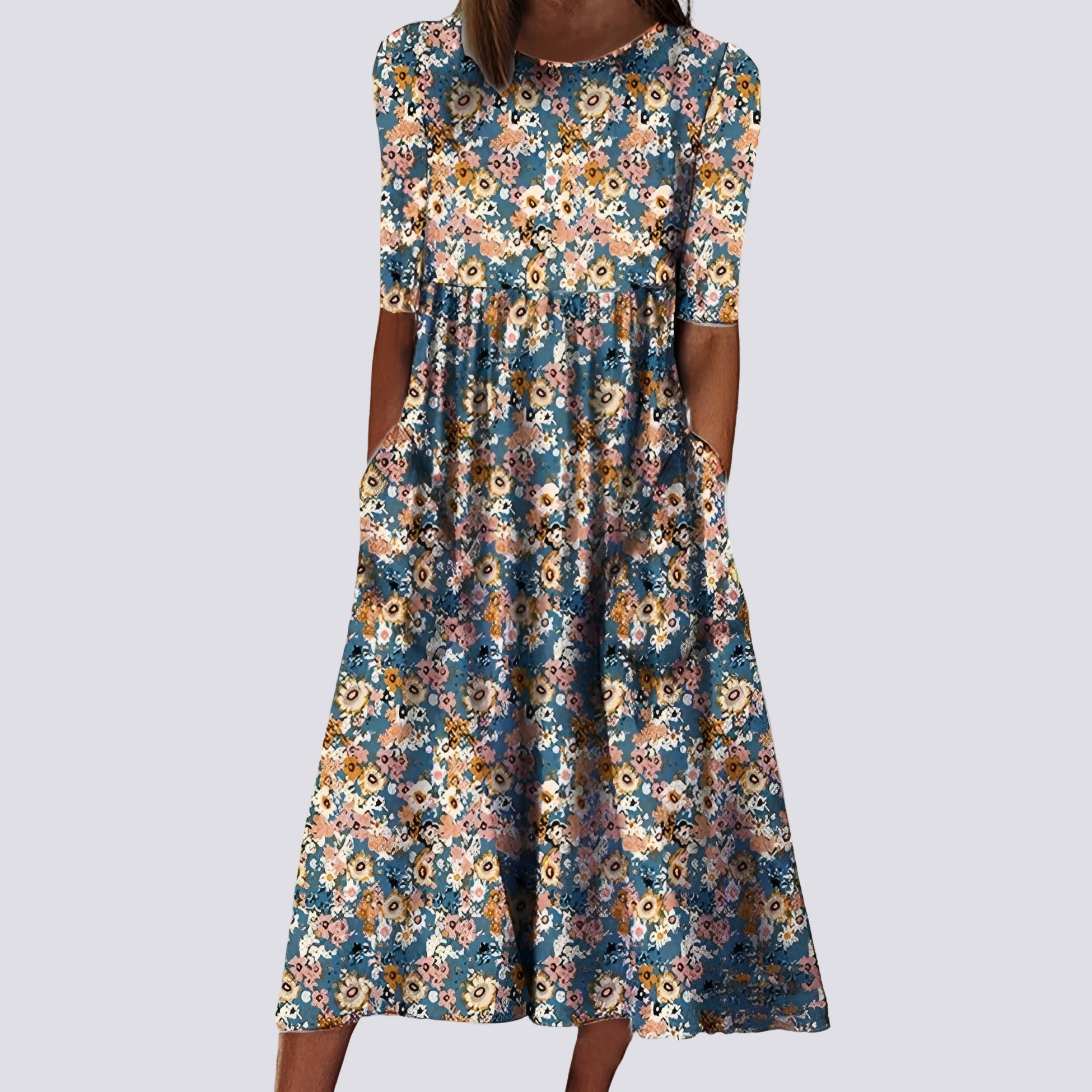 Lucie - Schickes langes Blumenkleid