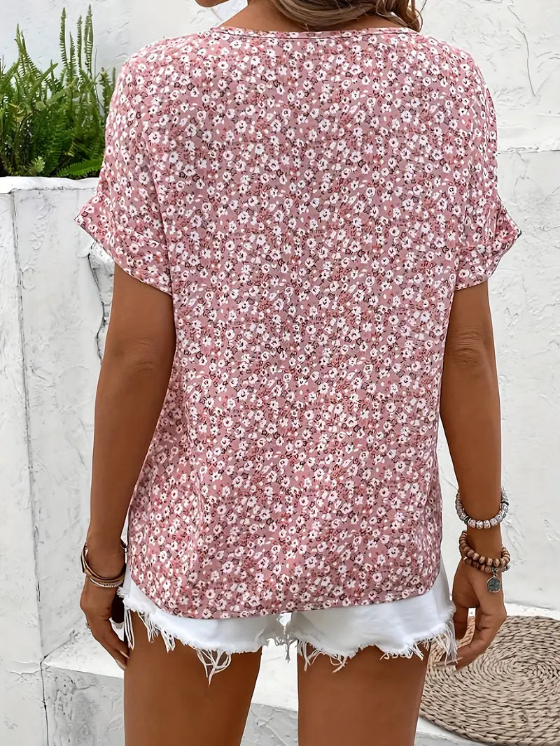 Verna – Florale Damenbluse mit Knopfleiste
